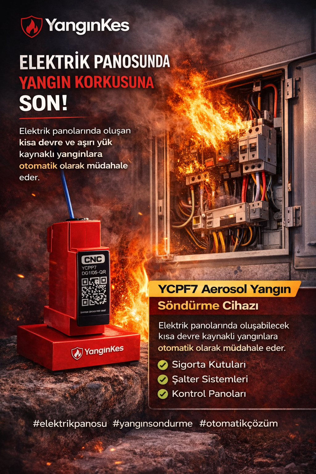 Elektrik panosu yangın koruma sistemi