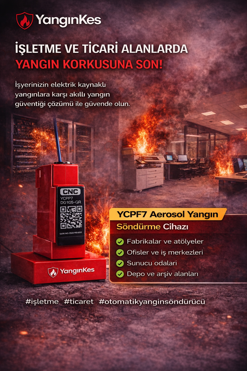 İşletme elektrik kutusu yangın koruma sistemi